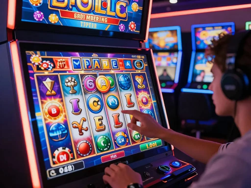 Nổ Hũ gaming scene with vibrant online slot machine interface and animated gameplay.