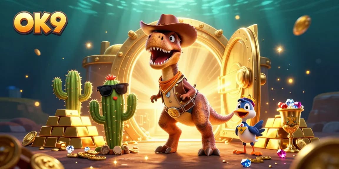 Spin the OK9 slots with vibrant characters and treasure for an exciting gaming experience.