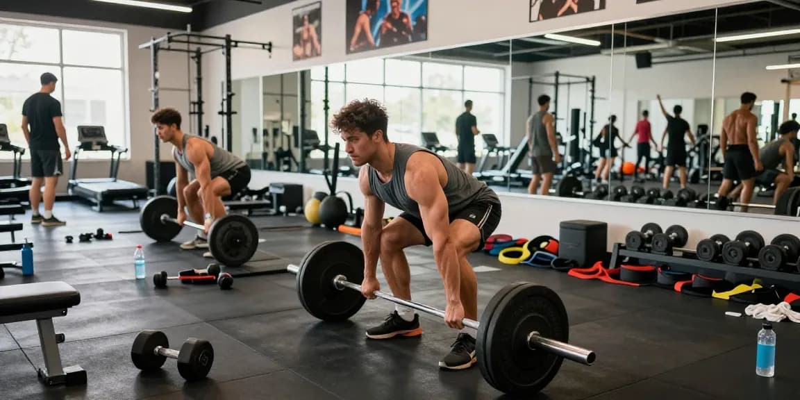 Bodybuilder lifting weights in the Steroide Boutique gym, showcasing strength and dedication to fitness.
