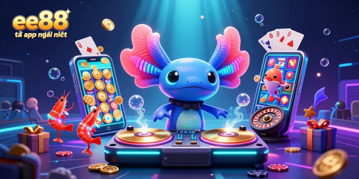 Engage with ee88 tải app mới nhất and explore the vibrant underwater casino scene featuring neon creatures.