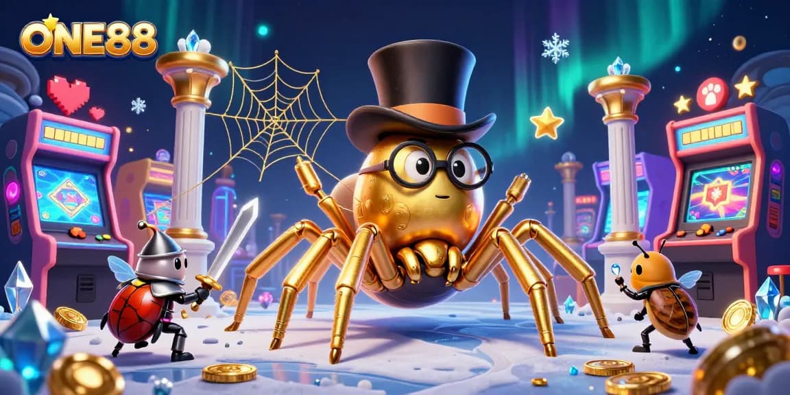Engage in thrilling gaming experiences at ONE88 with vibrant 3D characters and casino elements.