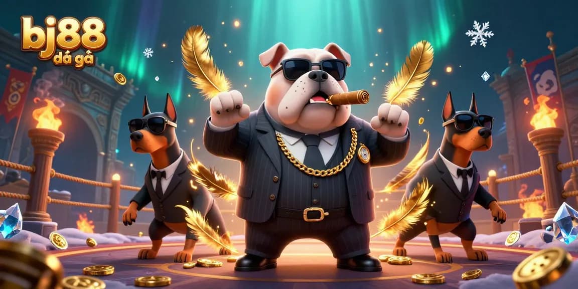 Engage in thrilling bj88 đá gà action with a mafia-inspired scene depicting vibrant energy and excitement.