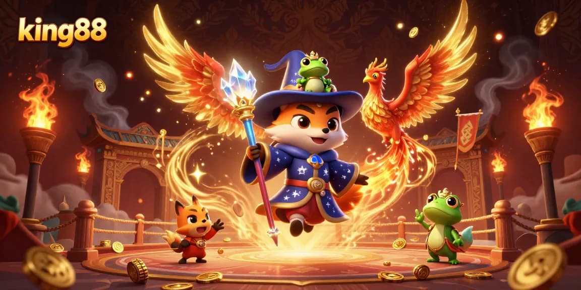 Experience thrilling games with king88: magical casino illustration full of excitement.