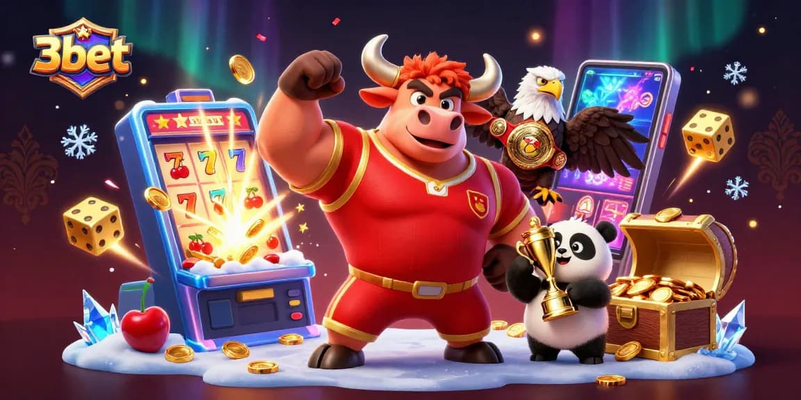 Experience thrilling moments at 3bet with a vibrant 3D casino illustration showcasing jackpot excitement.