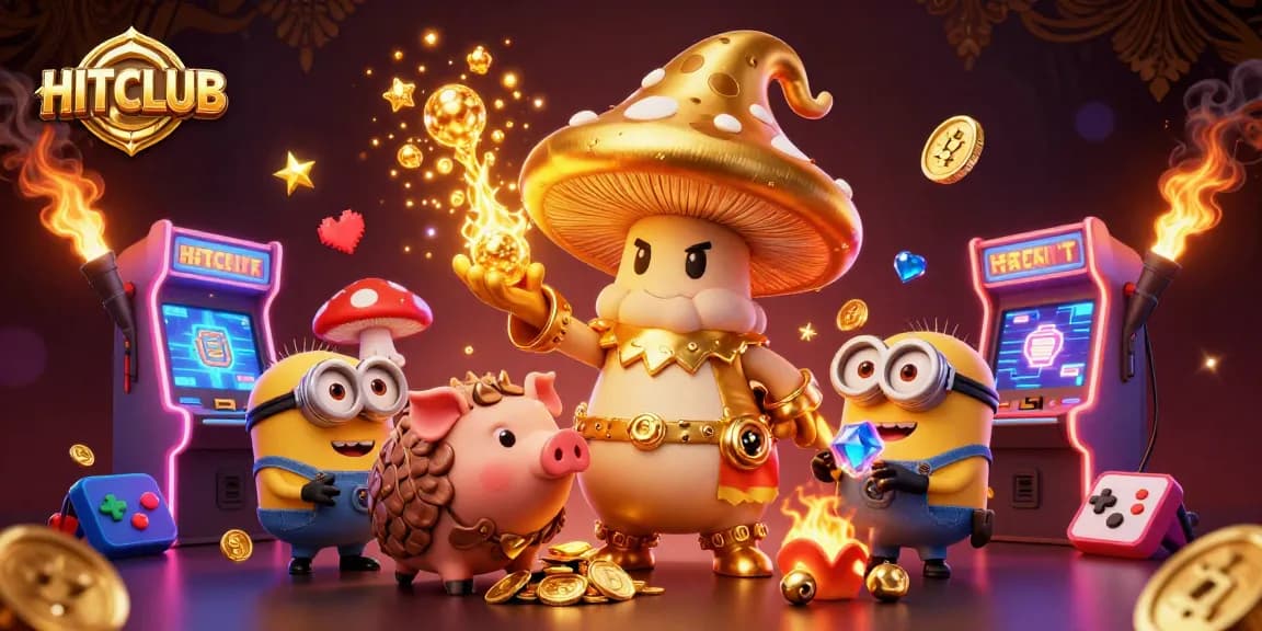 Experience HITCLUB's thrilling gameplay with colorful 3D casino elements, engaging characters, and vibrant graphics.