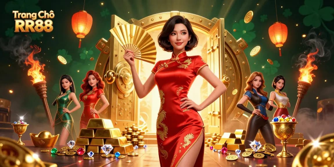 Engage in thrilling games at Trang Chủ RR88 with vibrant visuals and captivating casino elements overflowing with treasures.