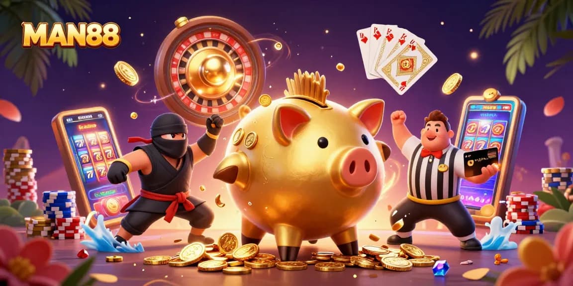 MAN88 delivers thrilling online gaming with dynamic 3D casino characters in action.