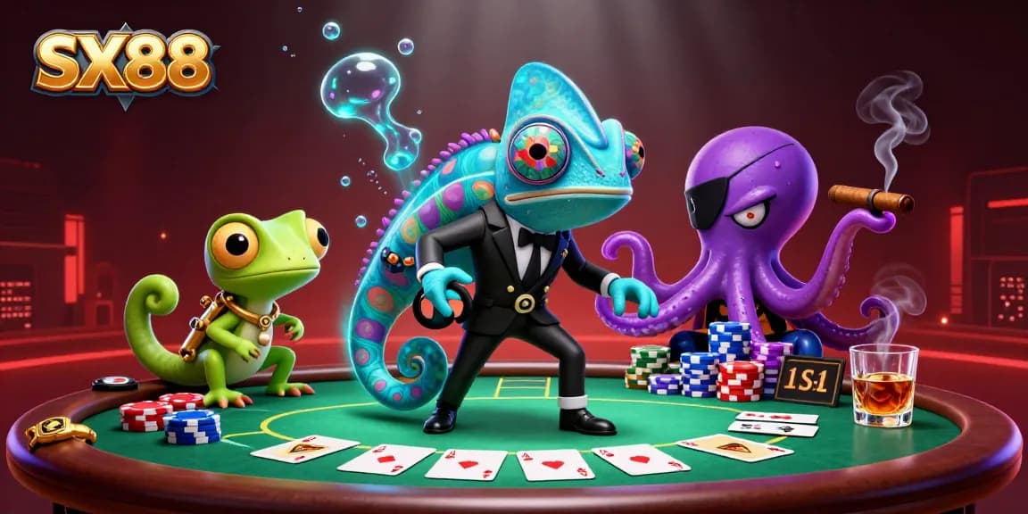 SX88 platform showcases gameplay action with engaging poker and dynamic game elements.
