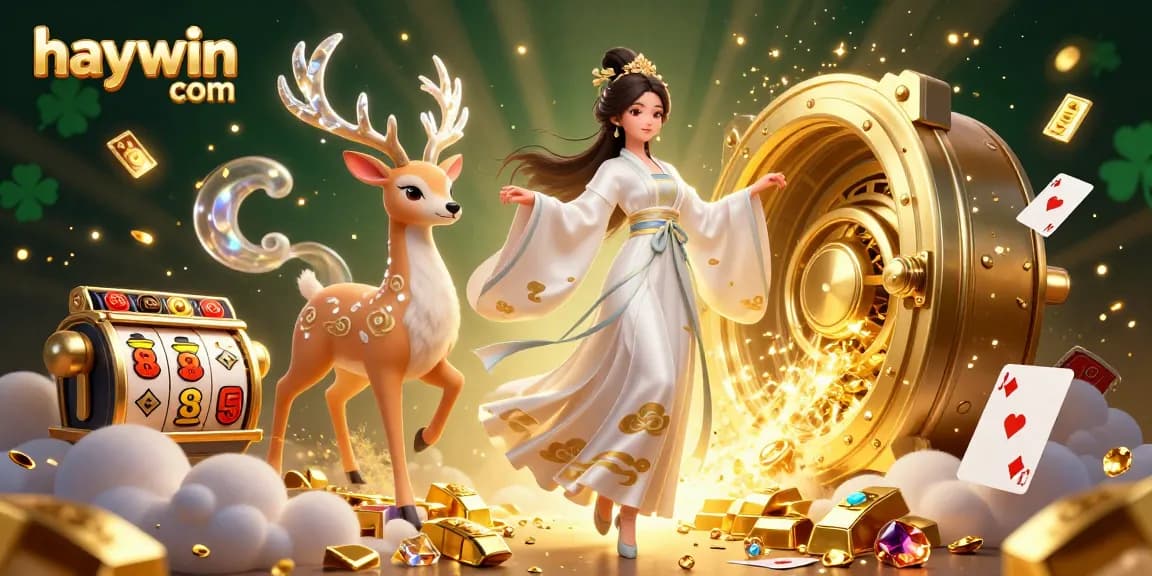 Experience winning at haywin com with a vibrant 3D casino illustration featuring rich gambling elements.