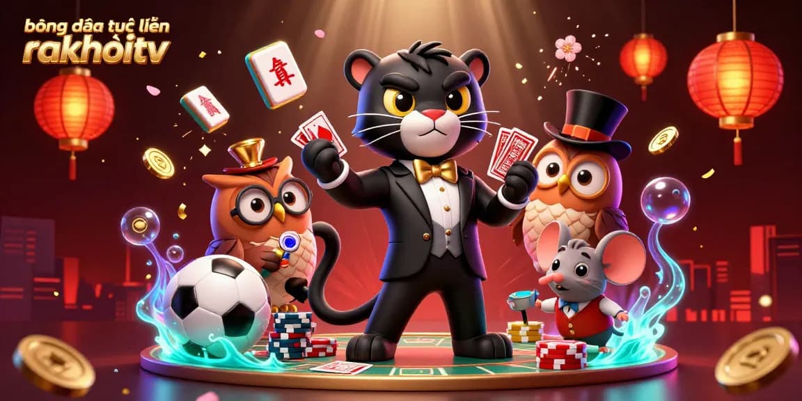 Experience the excitement of bóng đá trực tuyến rakhoitv with a vibrant sports betting illustration showcasing dynamic characters.