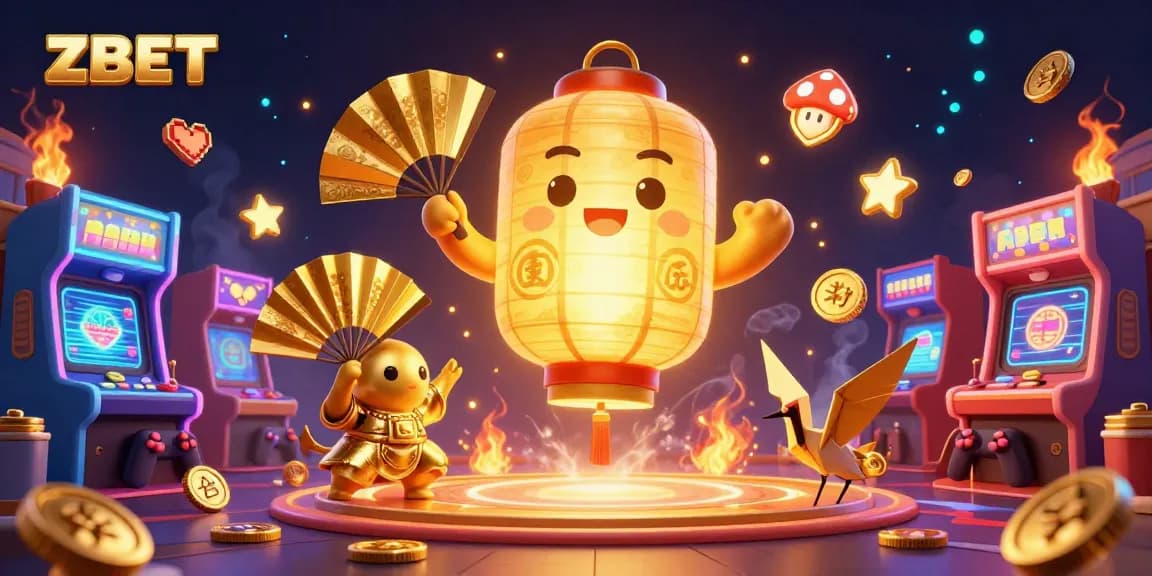 ZBET reveals exciting gameplay at a vibrant casino with illuminating characters and dynamic game elements.