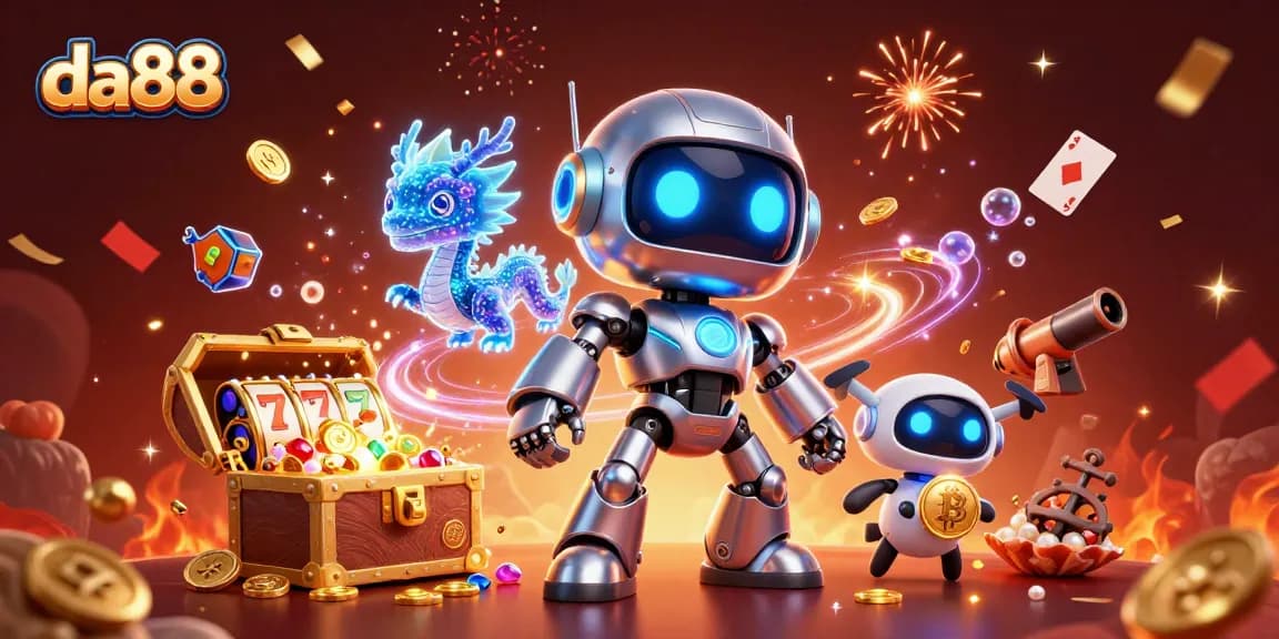Experience thrilling games at da88 with a vibrant cyberpunk casino scene filled with action and energy.