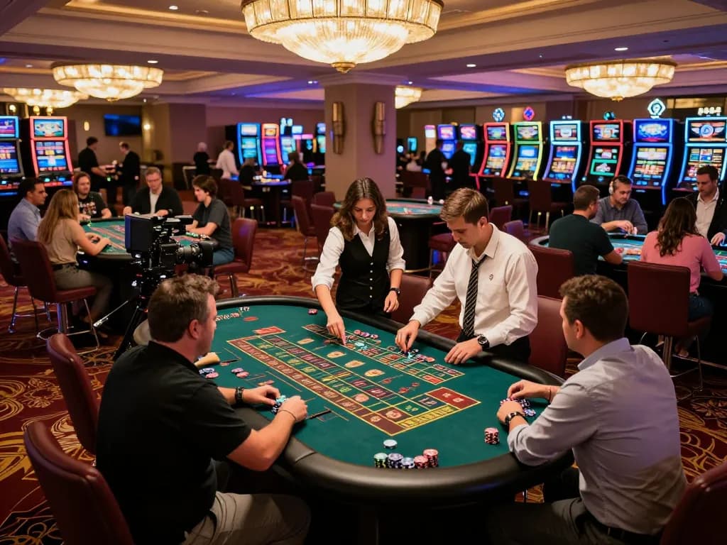Exciting roulette gameplay at five88 showcasing players placing bets and croupiers managing the table.