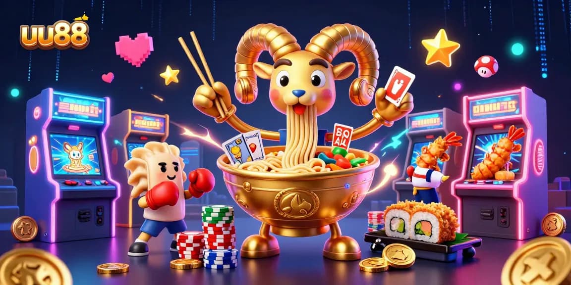 uu88 engages players with a dynamic casino scene of vibrant 3D characters and gaming elements.