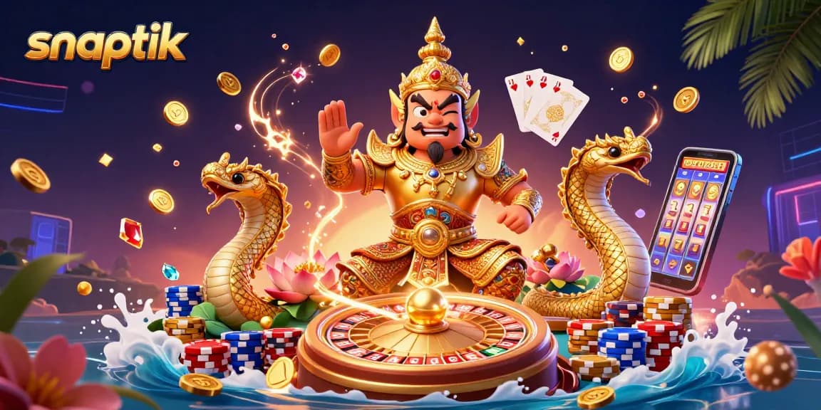 Experience snaptik as powerful gambling visuals ignite with golden coins and vibrant characters.
