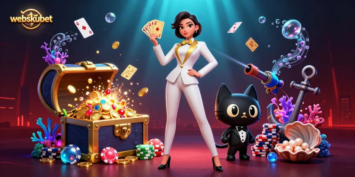 Experience exciting gameplay at webskubet with glamorous characters and vibrant casino elements.