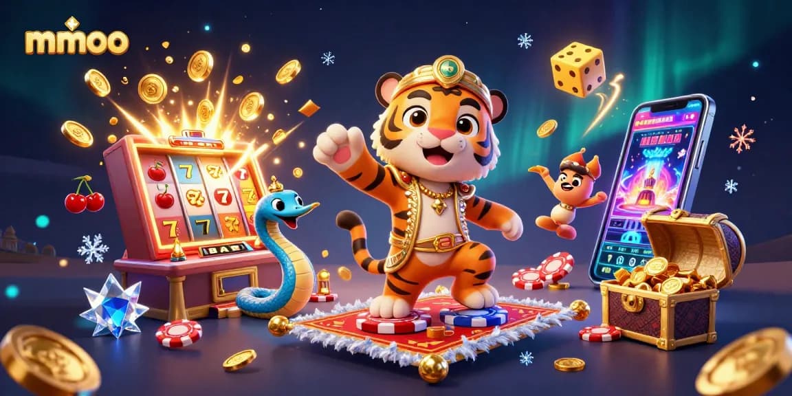 Experience mmoo's exciting jackpot wins with a vivid illustration of casino adventures.