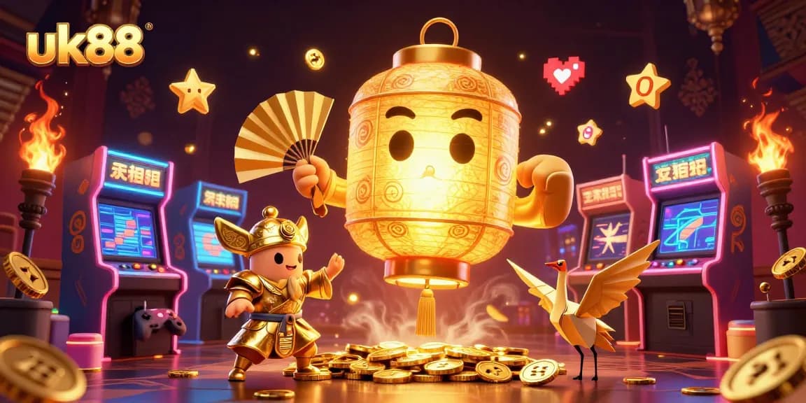 Catch the essence of the uk88 casino experience with vibrant gaming characters and elements.