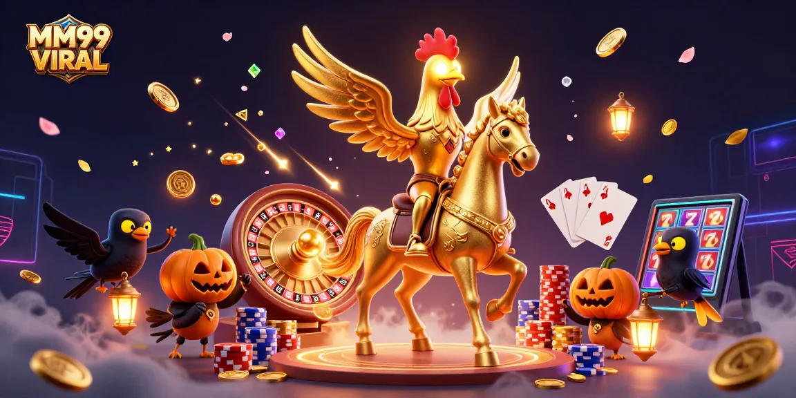 Experience the excitement of MM99 VIRAL with a thrilling casino adventure featuring golden roosters and fortune!
