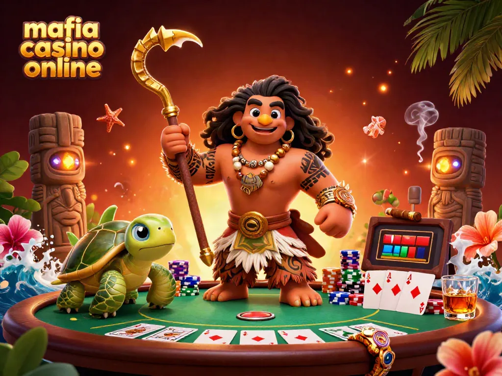 Engage with thrilling moments at mafia casino online with vibrant 3D characters and poker elements.
