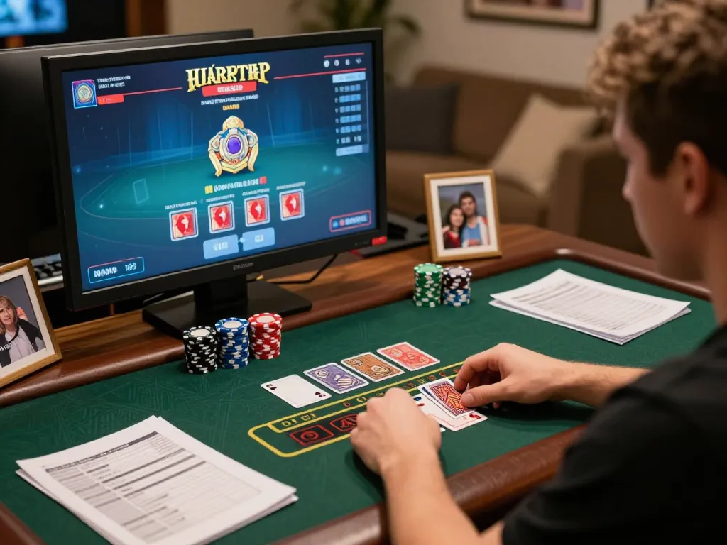 HD88 online player placing bets in dynamic live dealer blackjack session at home