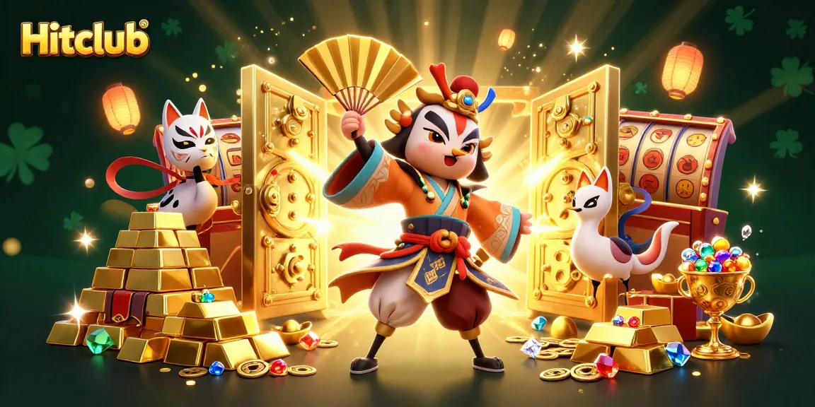 Hitclub offers an engaging casino experience with unique gaming elements, highlighting jackpot excitement and colorful treasures.