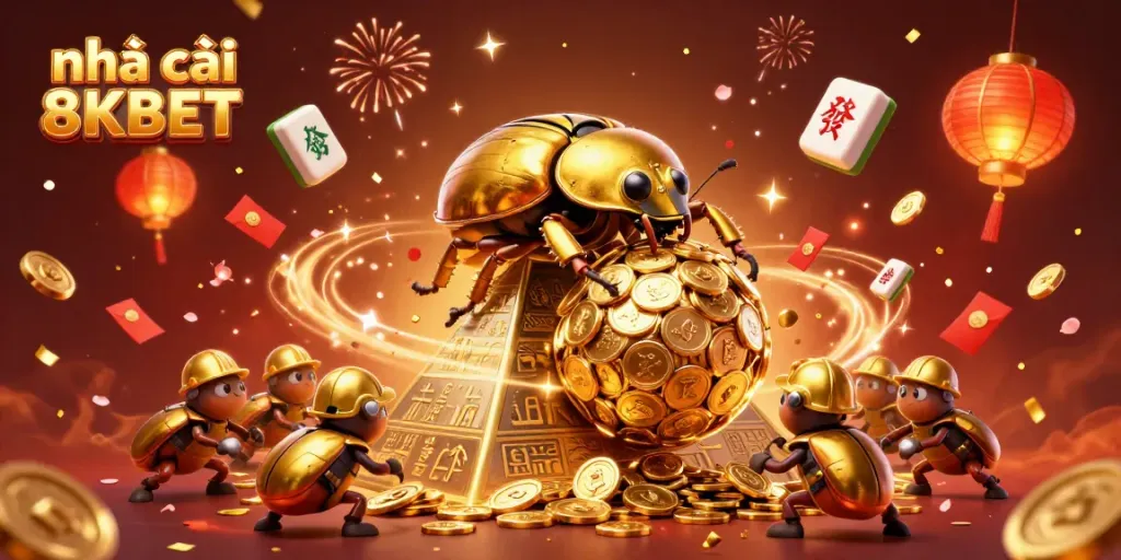 Experience thrilling moments at nhà cái 8KBET with vibrant casino elements and celebratory atmosphere.
