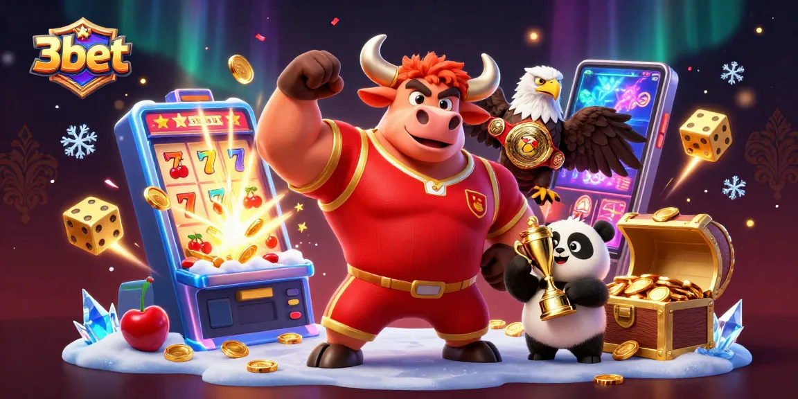 Experience thrilling moments at 3bet with a vibrant 3D casino illustration showcasing jackpot excitement.