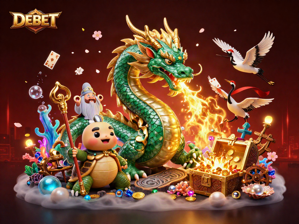 Play interactive casino games with DEBET, experiencing vibrant 3D characters and dynamic scenes.