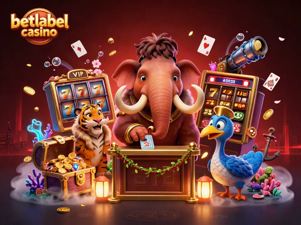 Experience the vibrant atmosphere of betlabel casino with a whimsical 3D illustration showcasing characters and dynamic game elements.