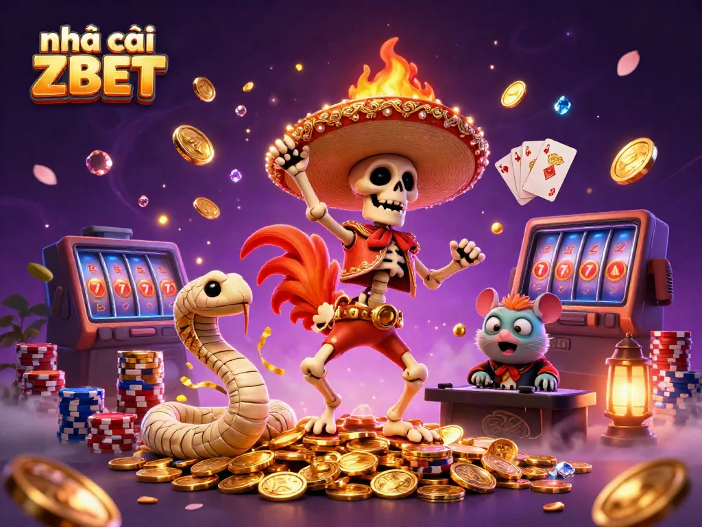 Win big at nhà cái ZBET with exciting games, golden coins flying in a vibrant atmosphere.