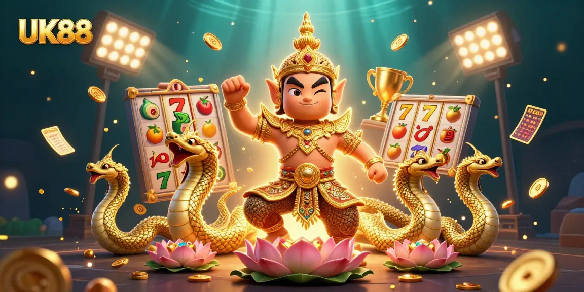 Experience thrilling slot action with UK88, featuring vibrant themes and winning potential in this dynamic casino scene.