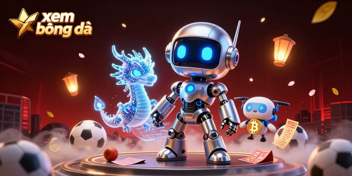 Bet on xem bóng đá with a dynamic 3D cyberpunk scene featuring sports betting elements and vibrant details.