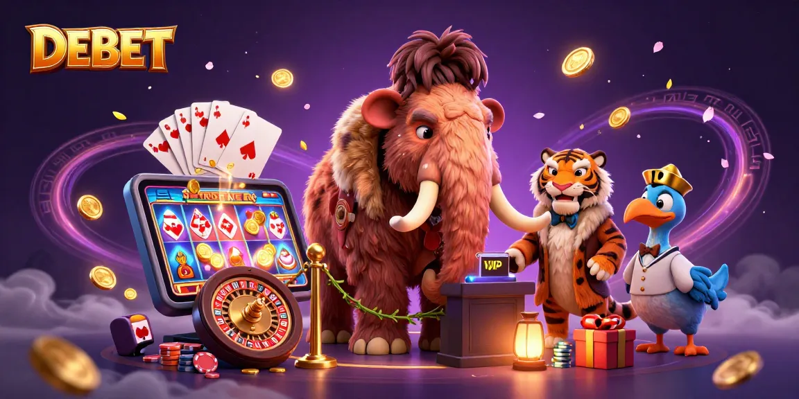 Join the adventure at DEBET’s online casino featuring vibrant characters and exciting gaming elements.