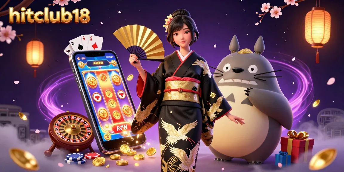 Experience the excitement of hitclub18 as an elegant woman interacts with vibrant casino elements, creating engaging gameplay visuals.