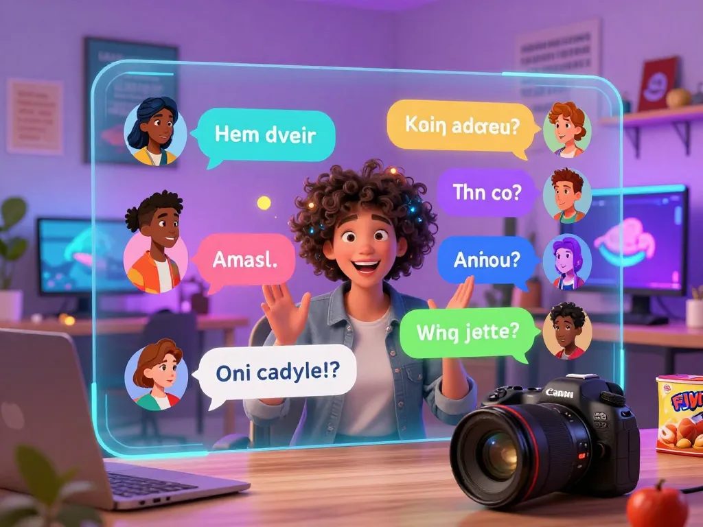An engaging scene of animated characters in a crush on AI chat, showcasing fun interactions in a cozy digital space.