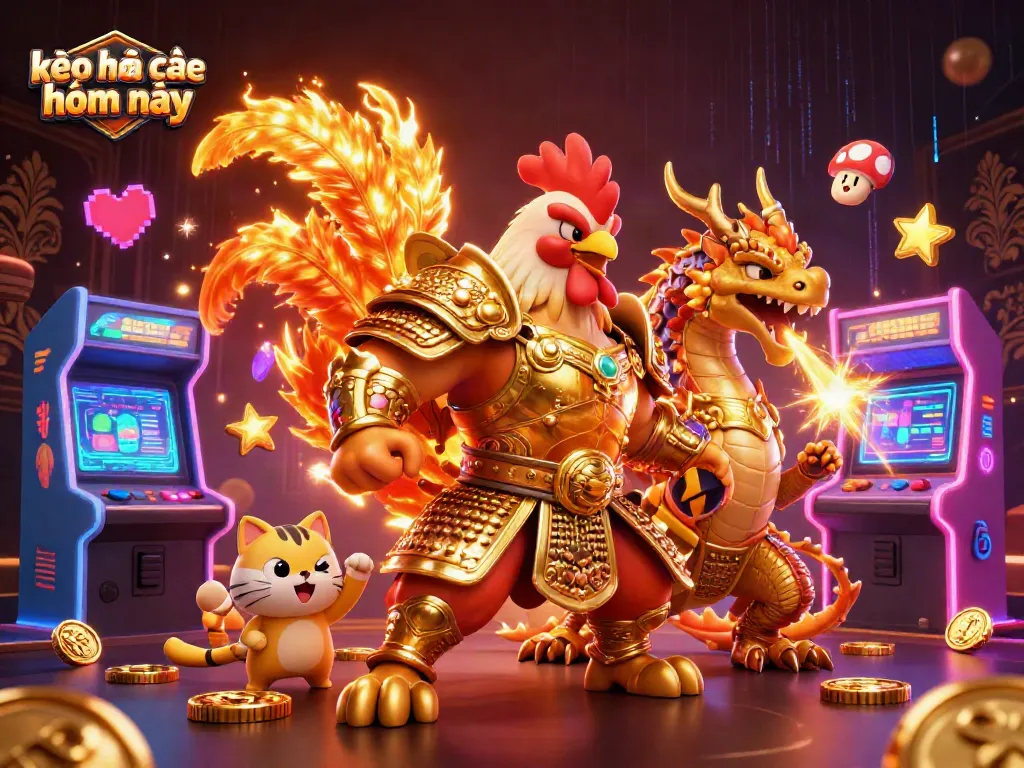 Betting strategies with kèo nhà cái hôm nay showcased in vibrant cartoon illustration.