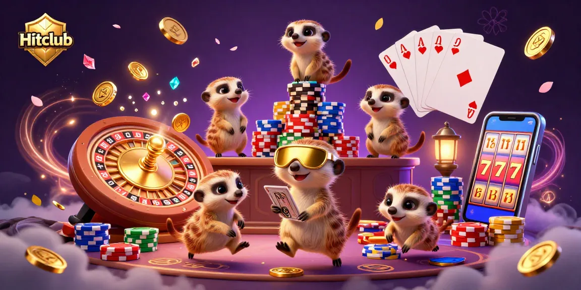 Hitclub meerkats run a vibrant casino with captivating games and sparkling treasures.