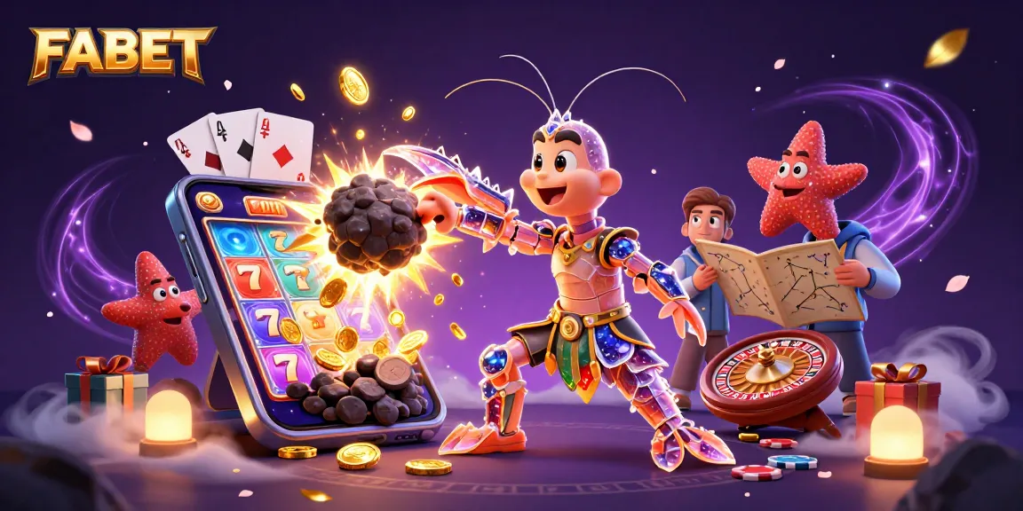 Experience FABET's thrilling slots through a vibrant cosmic adventure with exploding gems and golden coins.