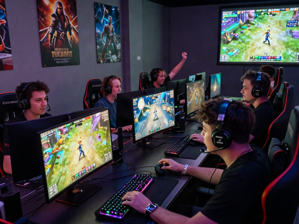 Exciting online gaming atmosphere with players engaging in vibrant porn games.