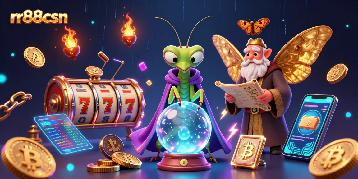 Experience the excitement of rr88csn with vibrant slot games and mystical characters in a captivating 3D scene.