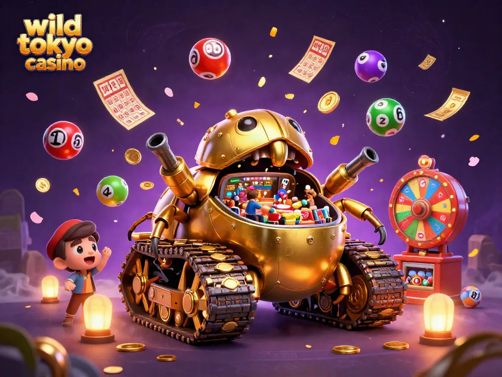 Experience the excitement of wild tokyo casino with a vibrant 3D illustration showcasing its fun-filled gaming atmosphere.