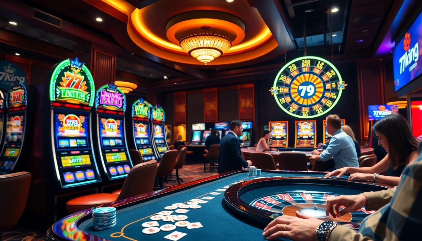 Experience excitement at 79king casino with vibrant slot machines and lively players.