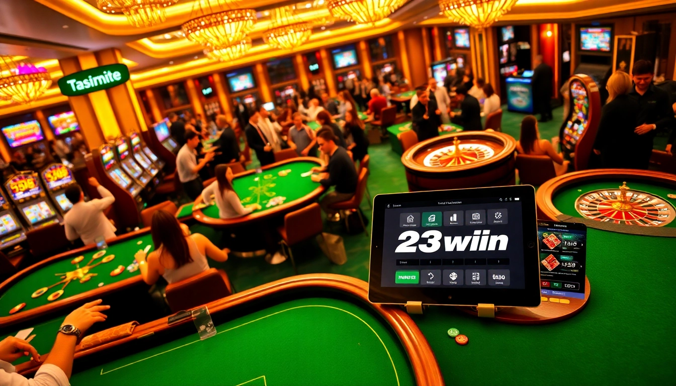 Experience the vibrant excitement of 23win with luxurious gaming tables and thrilling action.
