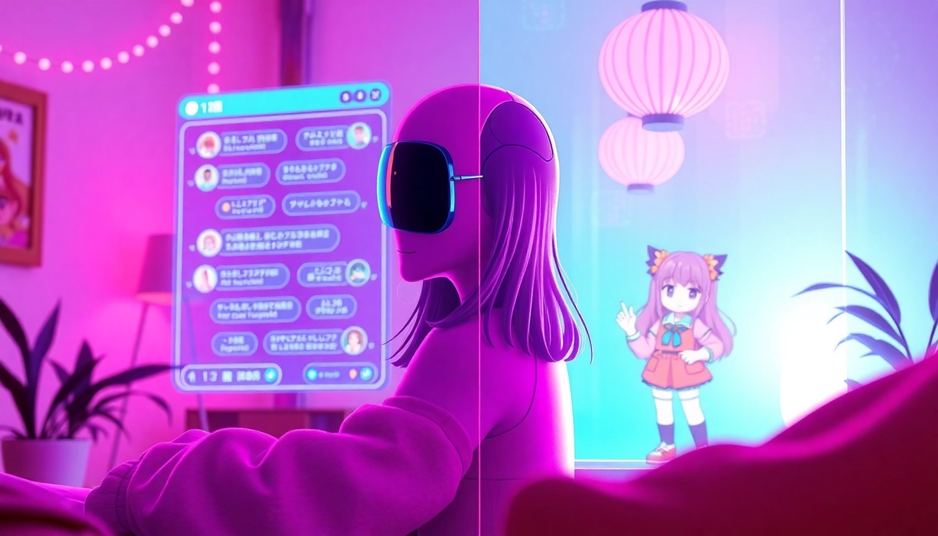 Engaging scene of hentai ai chat interface with vibrant anime characters.