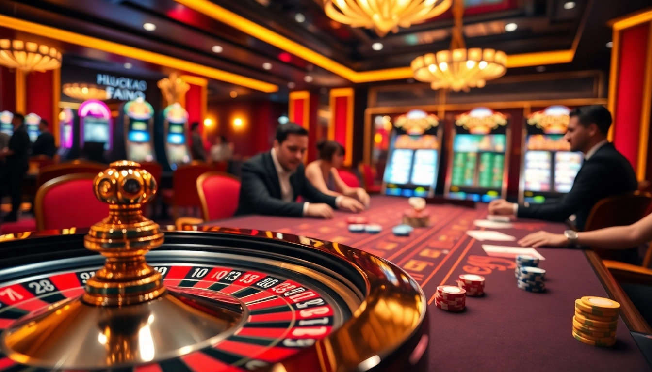 Experience thrilling gameplay at F168 with vibrant casino elements like roulette wheels and poker tables.