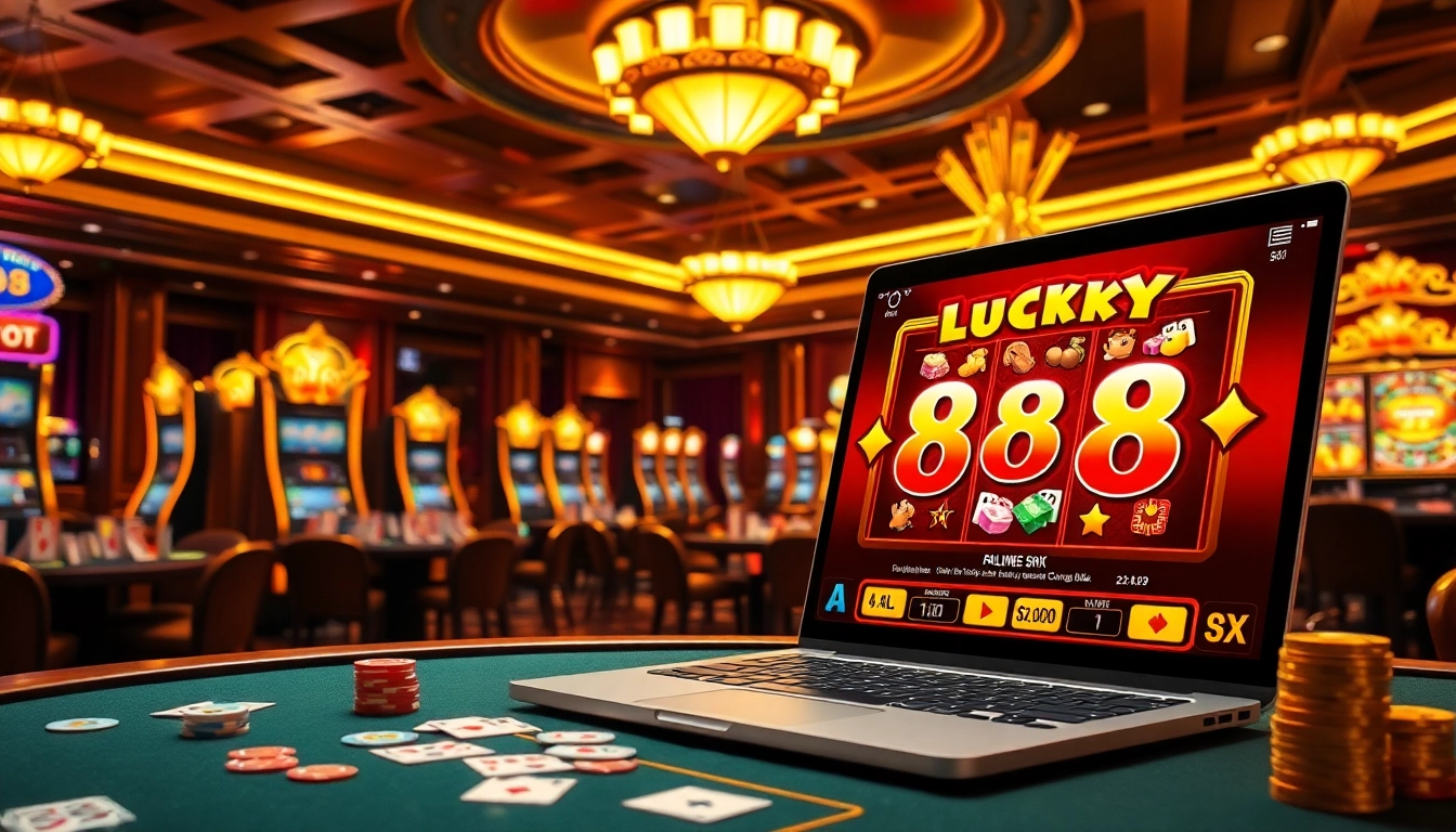 Players experiencing the excitement of Lucky 88 slot game in a luxurious casino setting.