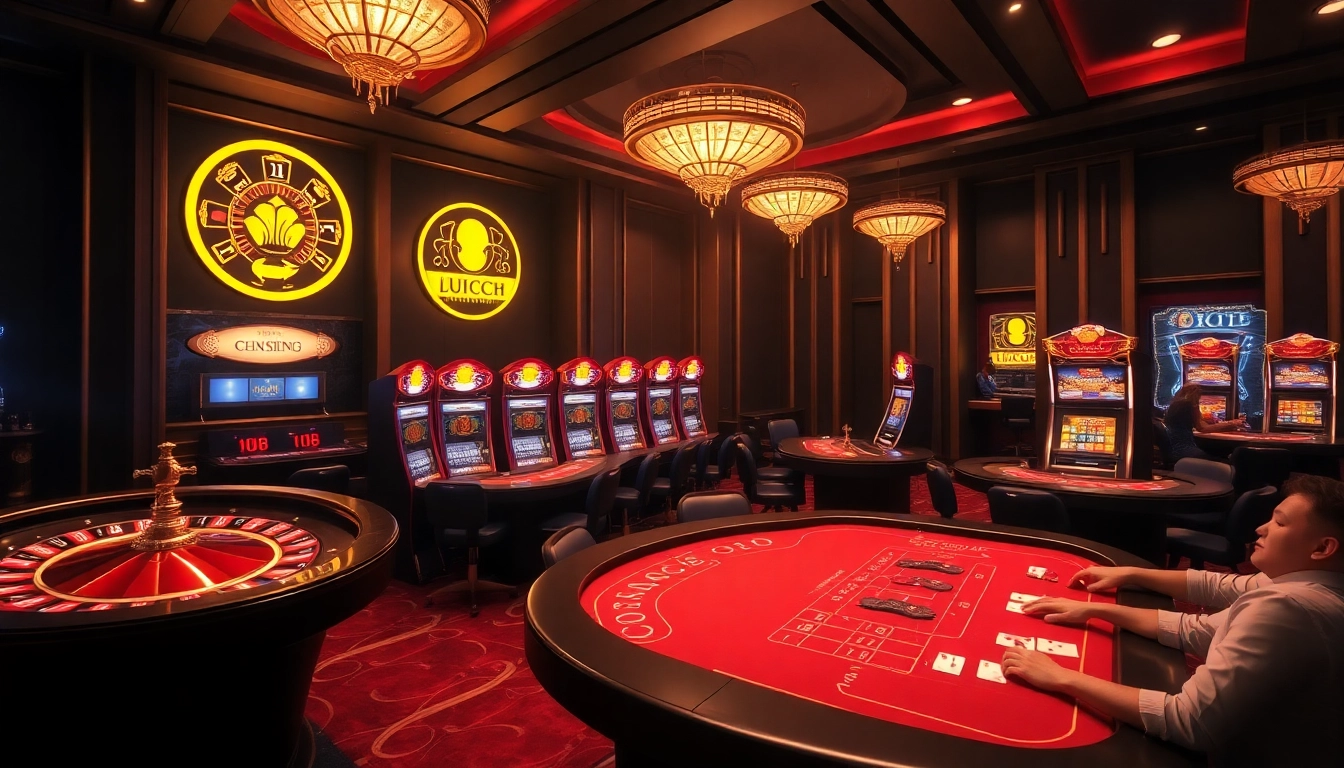 Engage in thrilling games at Trang chủ Luck8, featuring elegant casino tables and live dealer interactions.