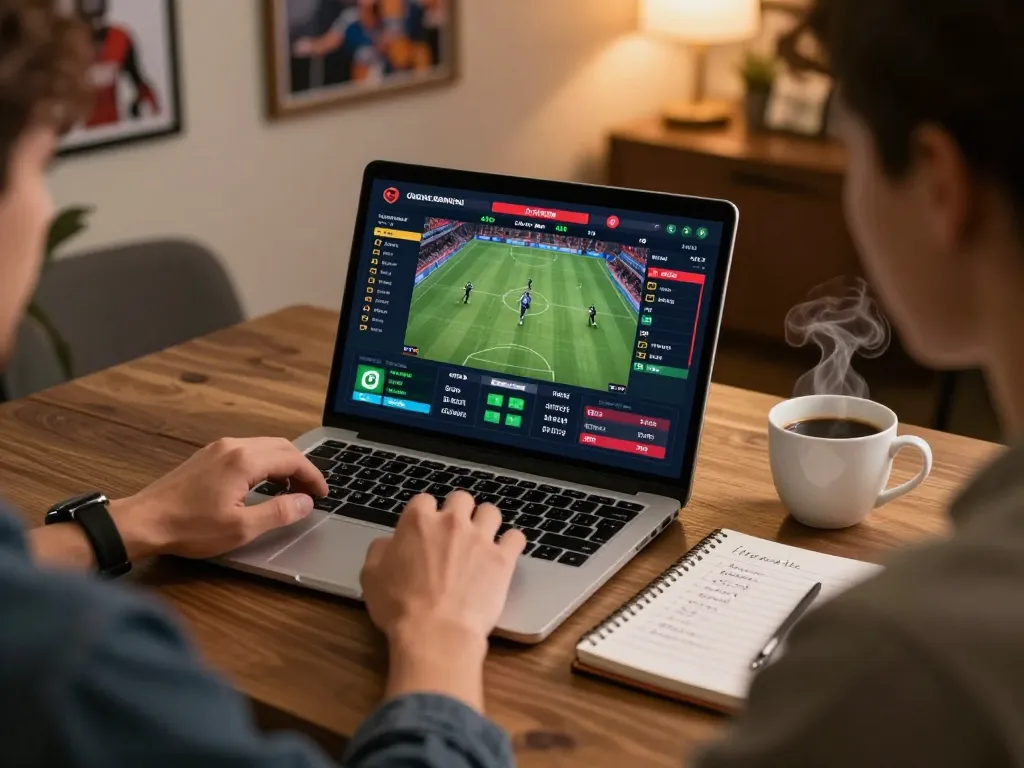 Engaging sports betting action on trang chủ F168 platform with live match statistics and strategic notes.