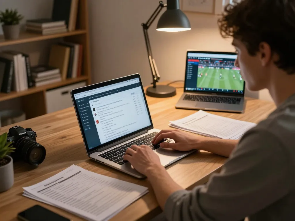 Engaging in TR88 đăng nhập for sports betting excitement in a cozy home office